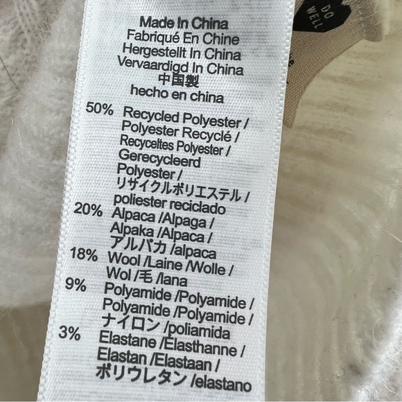 Madewell NWT Cable Winslow Mockneck Sweater Alpaca Blend in Antique Cream Large - Picture 7 of 10